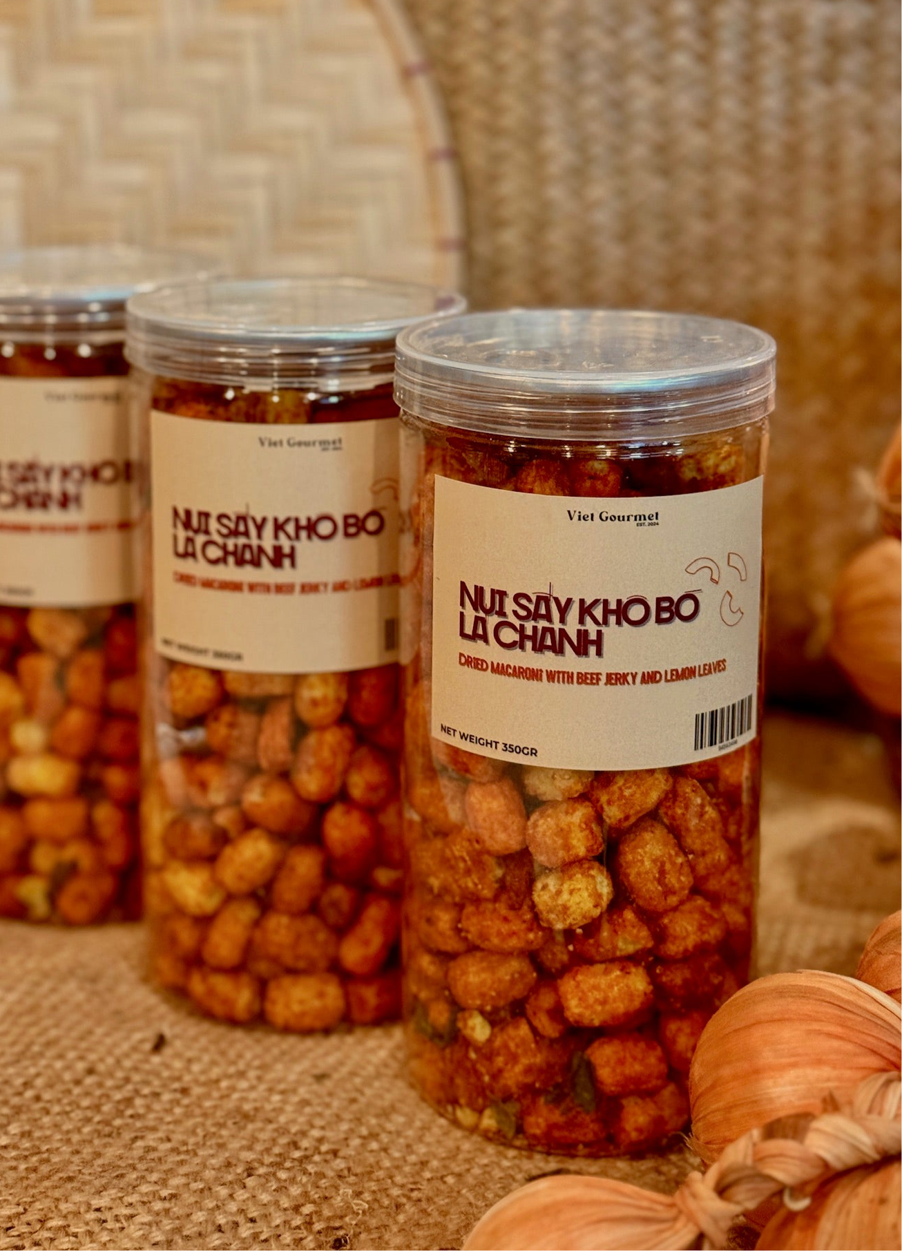 Viet Gourmet - Nui Sấy Khô Bò Lá Chanh | Dried Macaroni with Beef Jerky and Lemon Leaves