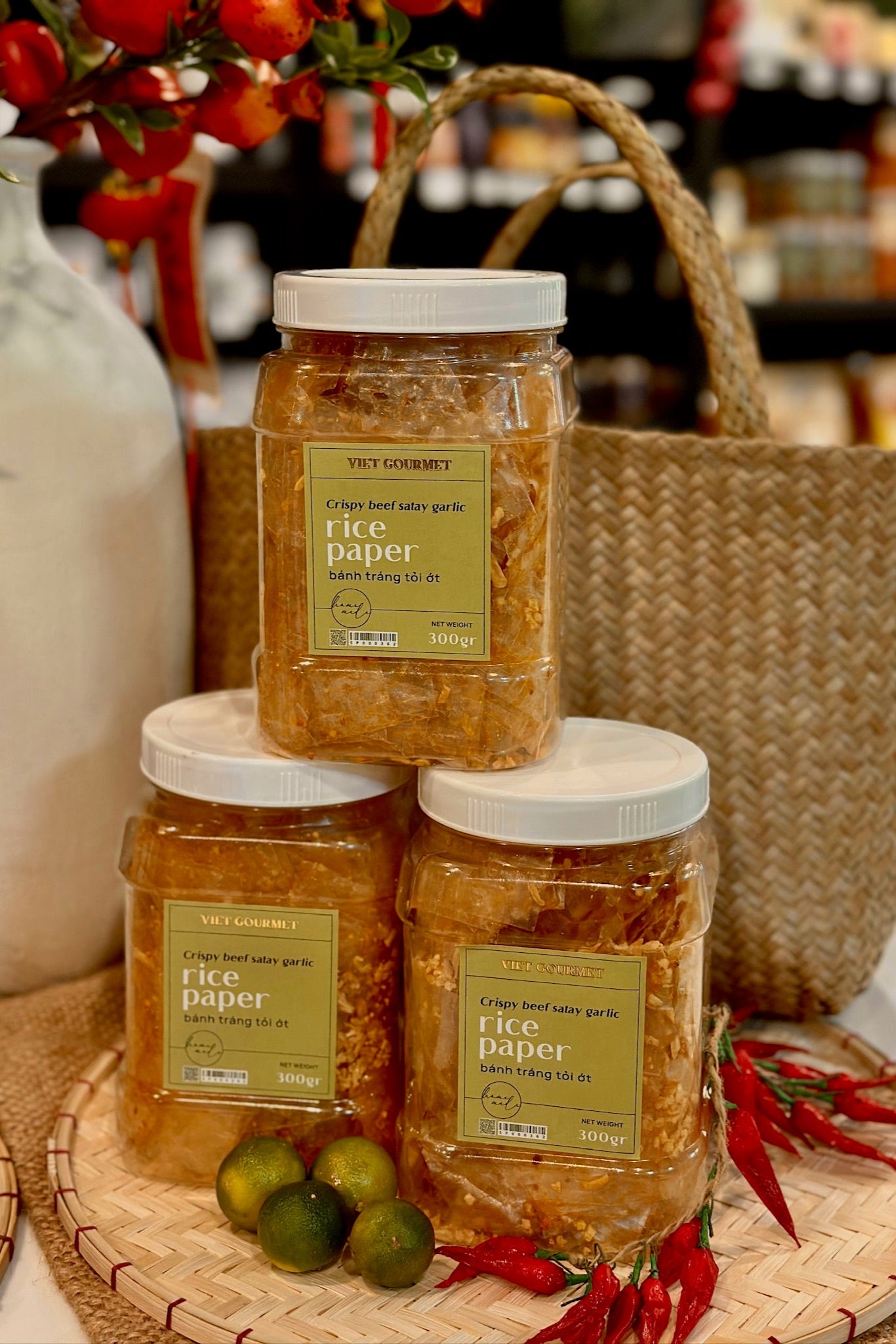 Viet Gourmet - Bánh Tráng Tỏi Ớt | Spicy Garlic Chili Rice Paper