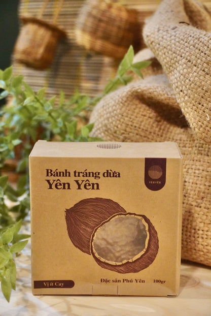 Yên Yên - Bánh Tráng Dừa Yên Yên Ít Cay | Coconut Rice Paper - Less Spicy [box/100gr]