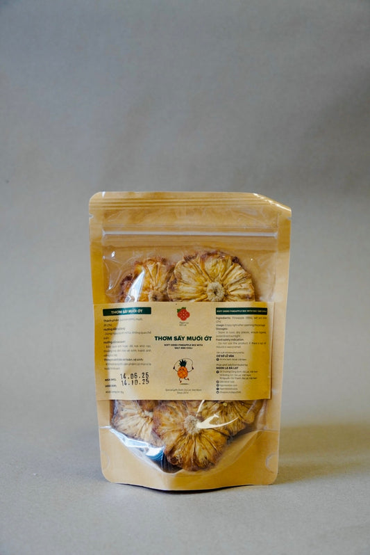 Ngon Lạ Đà Lạt - Thơm Sấy Muối Ớt | Soft Dried Pineapple Mix with Salt and Chili [bag/180gr]