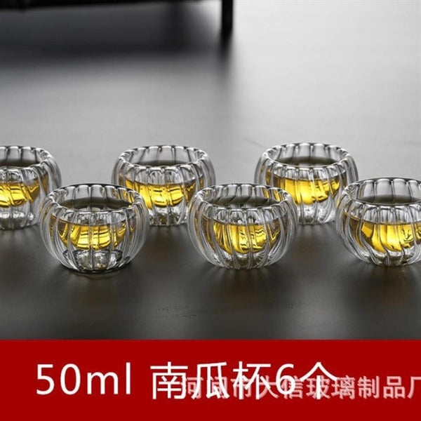 Viet Gourmet - Premium Glass Small Teacups 50ml | Set of 6