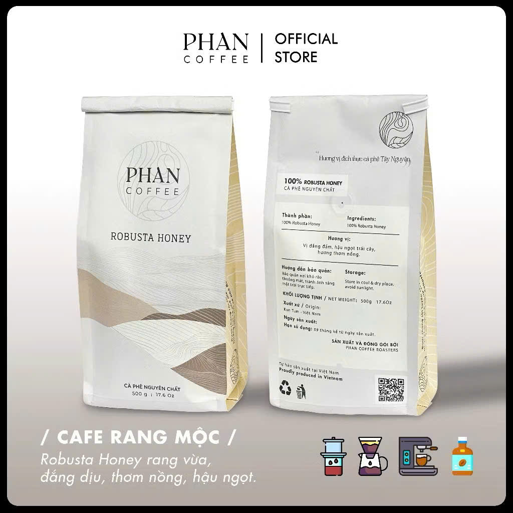 Phan Coffee - Robusta Honey Nguyên Hạt | Robusta Honey Whole Bean