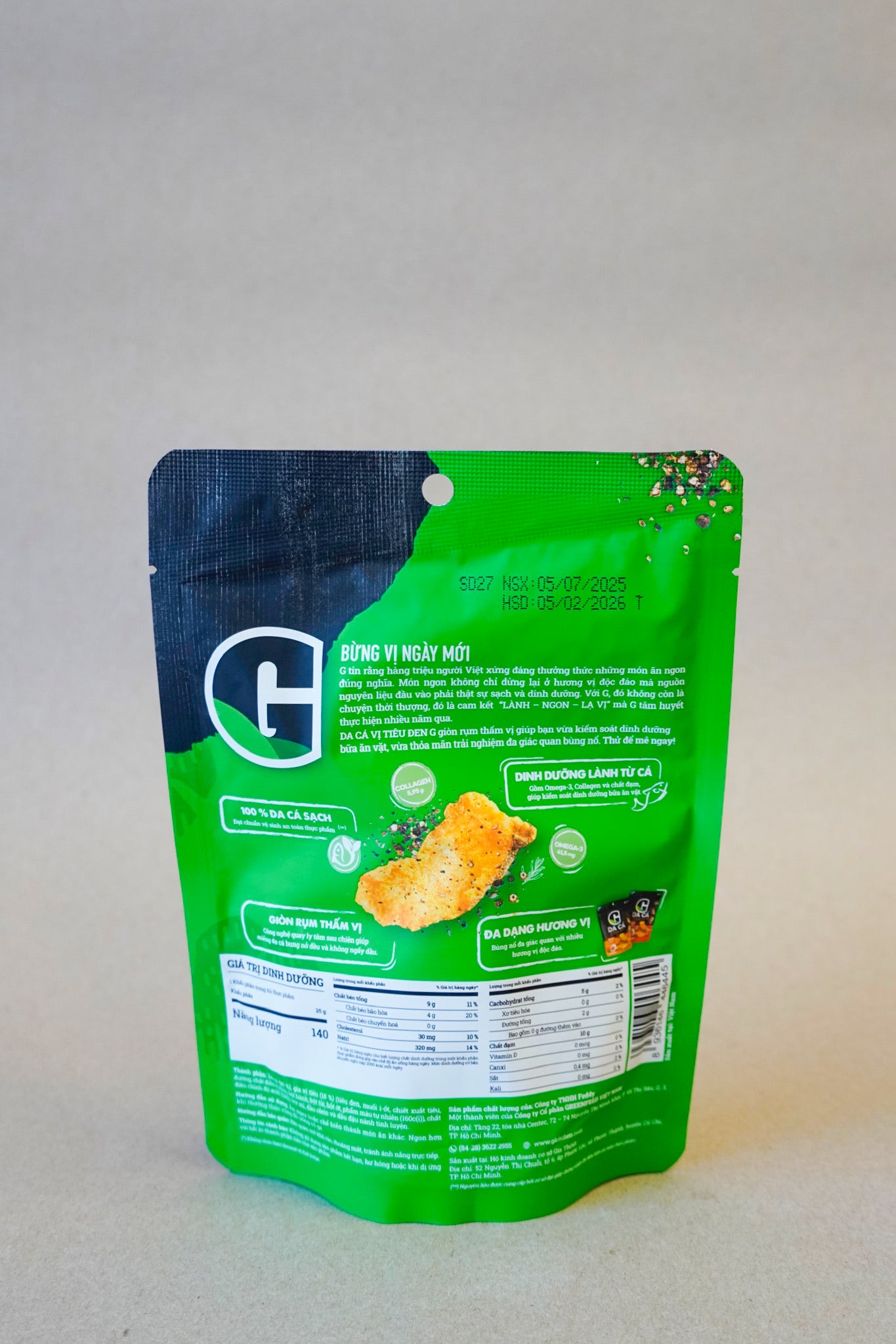 Greenfeed - Da Cá Vị Tiêu Đen | Black Pepper Fish Skin