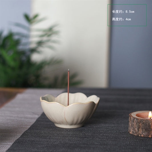 Viet Gourmet - Lotus Ceramic Incense Holder for Sticks