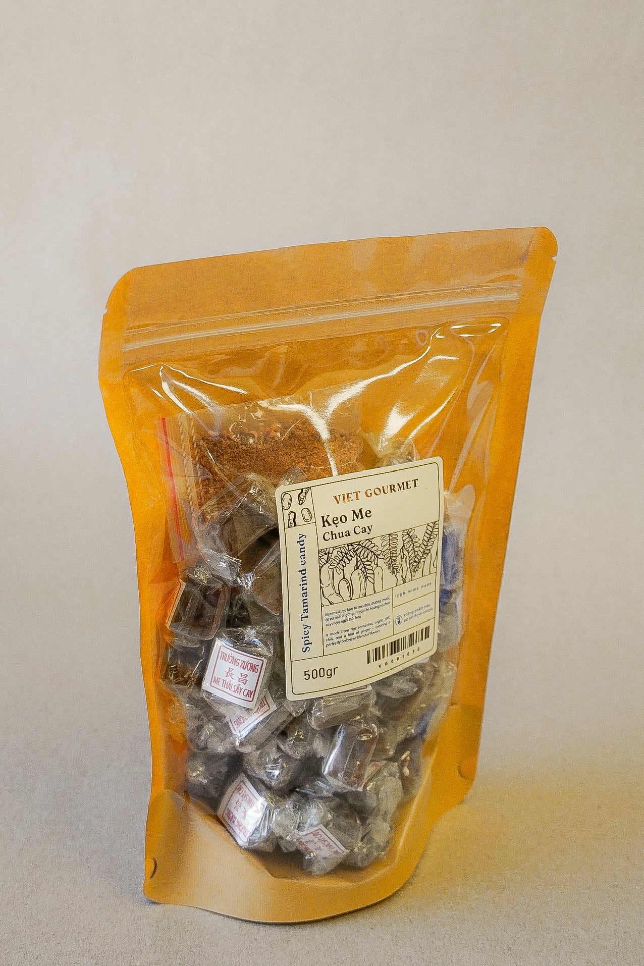 Viet Gourmet - Kẹo Me Chua Cay | Spicy Tamarind Candy [bag/500gr]