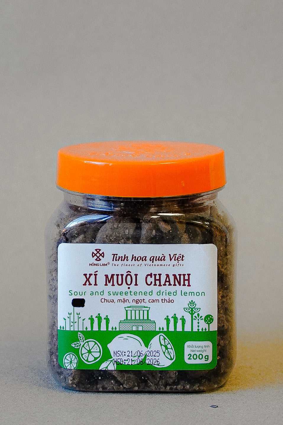 Hồng Lam - Xí Muội Chanh | Sour & Sweetened Dried Lemon [bottle/200g]