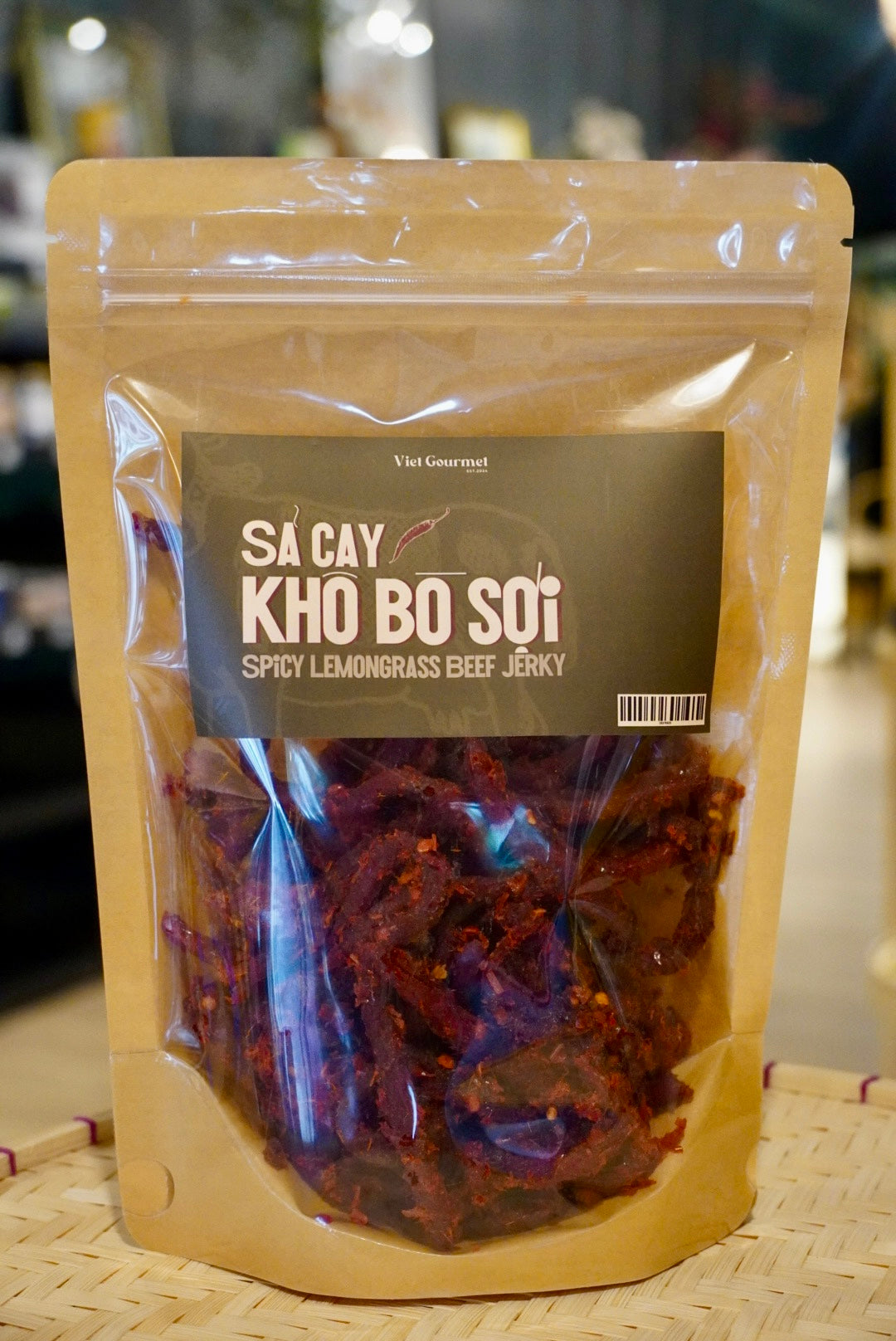 Viet Gourmet - Sả Cay Khô Bò Sợi | Spicy Lemongrass Beef Jerky [bottle/300gr]