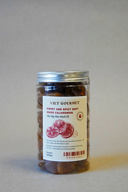 Viet Gourmet - Tắc Sấy Dẻo Muối Ớt | Sweet & Spicy Soft-Dried Kumquat [Bottle/250gr]
