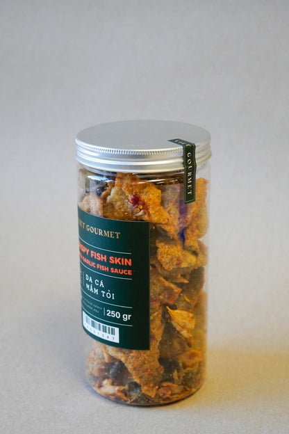 Viet Gourmet - Da Cá Mắm Tỏi | Crispy Fish Skin with Garlic Fish Sauce [bottle/200gr]