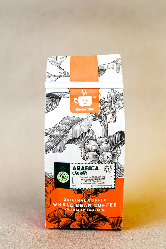 Message Coffee - Arabica Cầu Đất Nguyên Hạt | Arabica Cau Dat Whole Bean Coffee [bag/200gr]