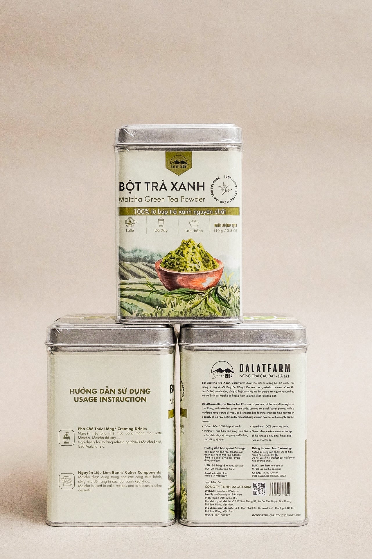Đà Lạt Farm - Bột Trà Xanh | Matcha Green Tea Powder [can/110gr]