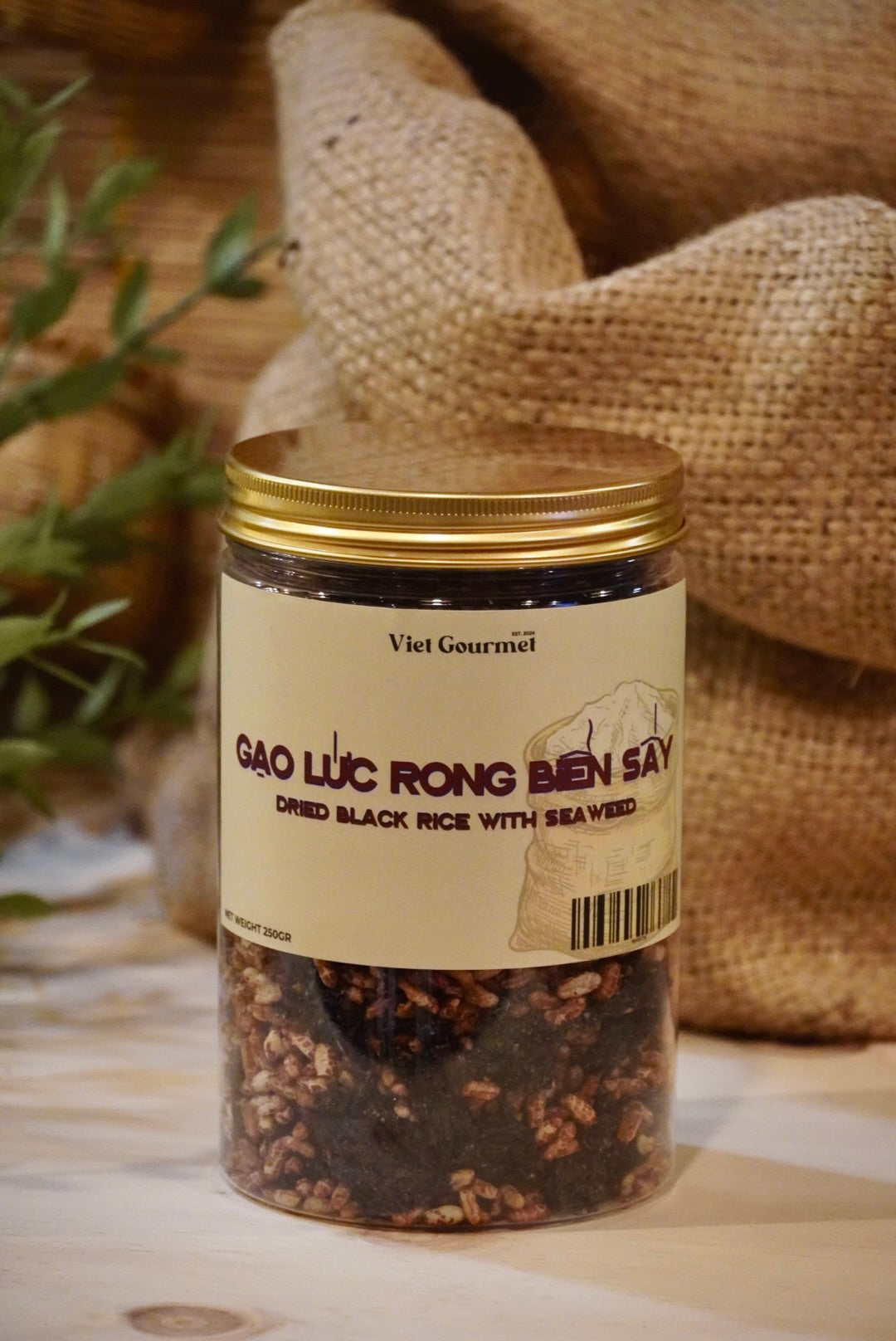 Viet Gourmet - Gạo Lứt Rong Biển Sấy | Dried Black Rice with Sea Weed