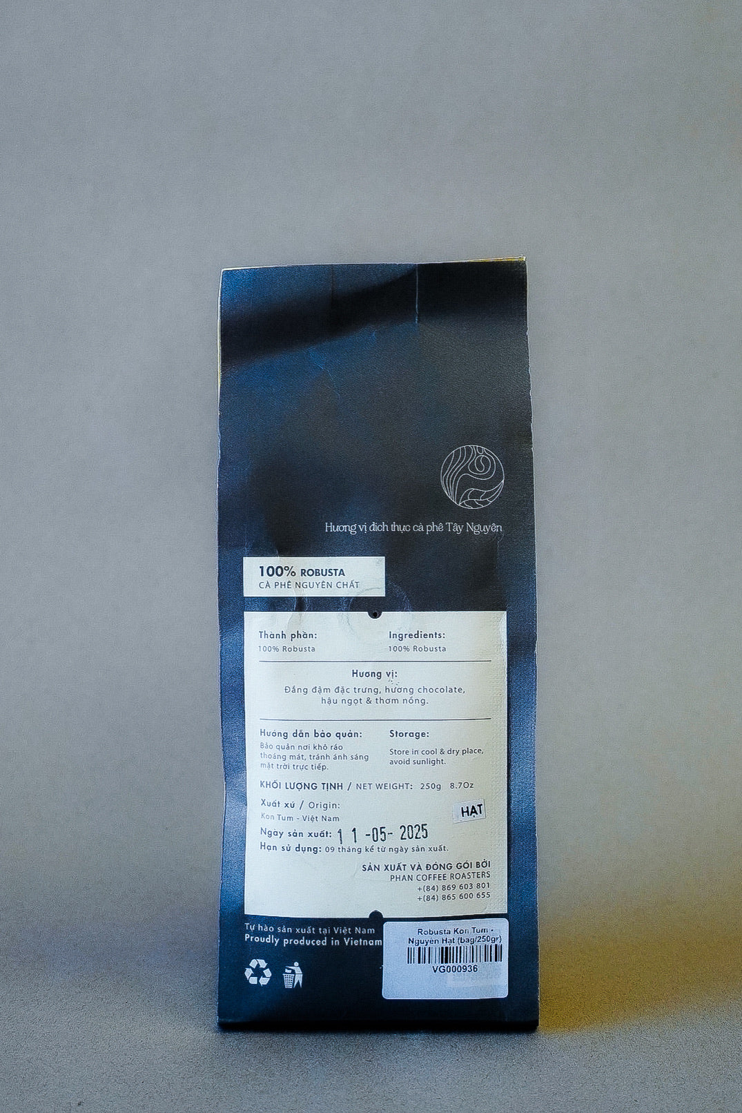 Phan Coffee - Robusta Kon Tum Nguyên Hạt | Robusta Kon Tum Whole Bean