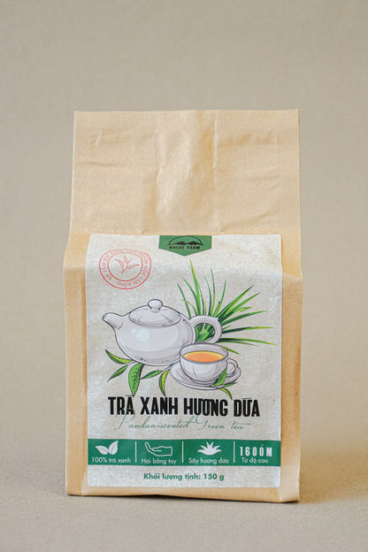 Đà Lạt Farm - Trà Xanh Hương Dứa | Pandan - Scented Green Tea [bag/150gr]