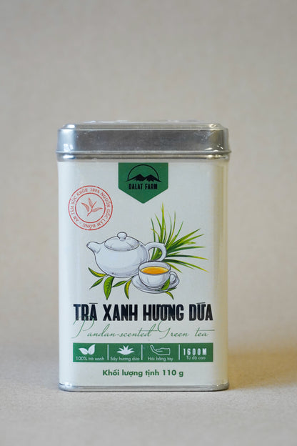 Đà Lạt Farm - Trà Xanh Hương Dứa | Pandan - Scented Green Tea [can/110gr]