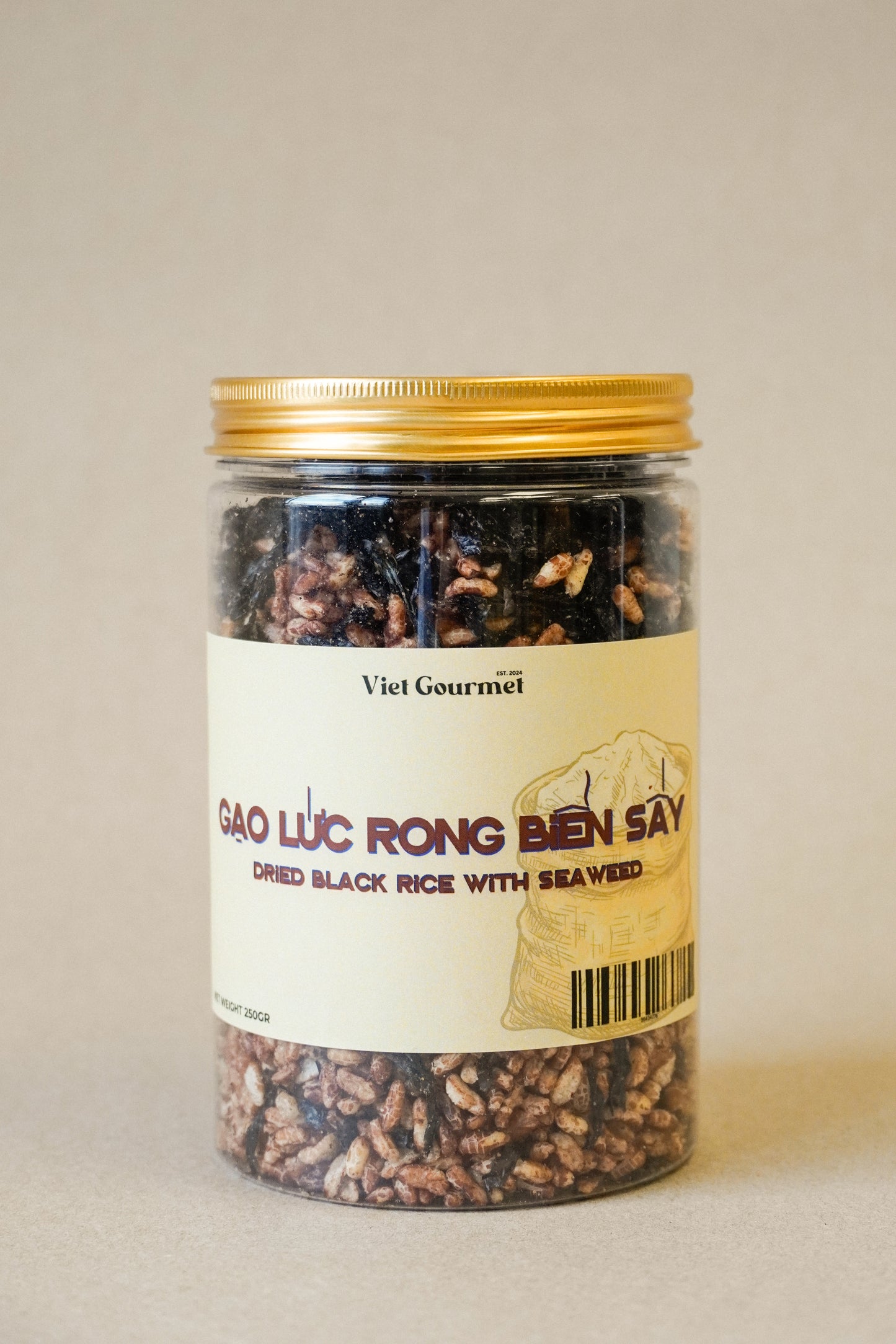 Viet Gourmet - Gạo Lứt Rong Biển Sấy | Dried Black Rice with Sea Weed