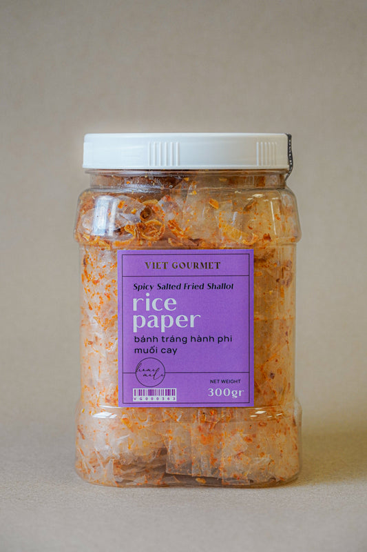 Viet Gourmet - Bánh Tráng Hành Phi Muối Cay | Spicy Fried Shallots Rice Paper