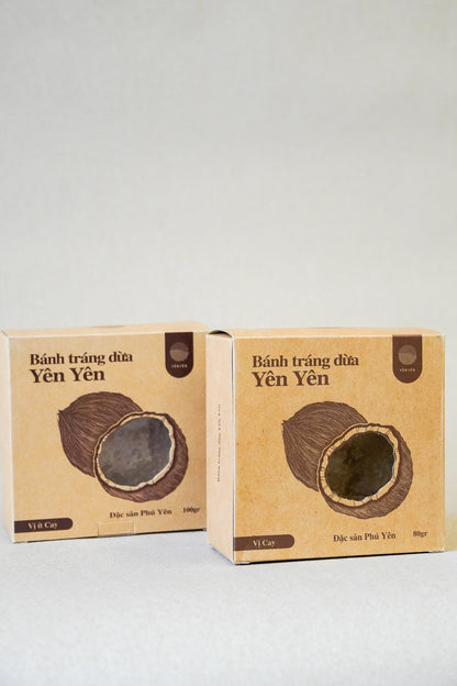 Yên Yên - Bánh Tráng Dừa Yên Yên Ít Cay | Coconut Rice Paper - Less Spicy [box/100gr]