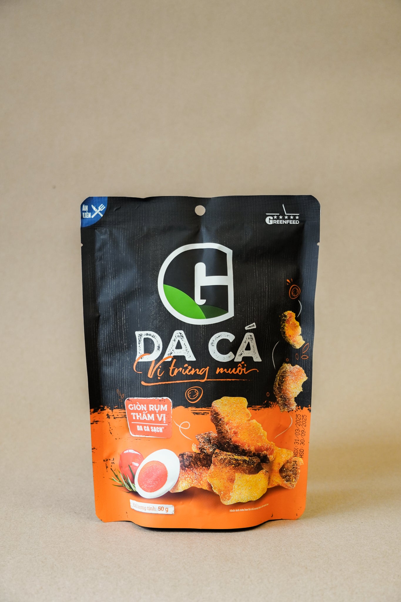 Greenfeed - Da Cá Trứng Muối | Dried Fish Skin Salted Egg [bag/50gr]