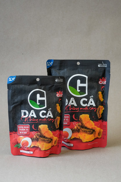 Greenfeed - Da Cá Trứng Muối Vị Cay | Spicy Crispy Fish Skin Salted Egg [bag/50gr]
