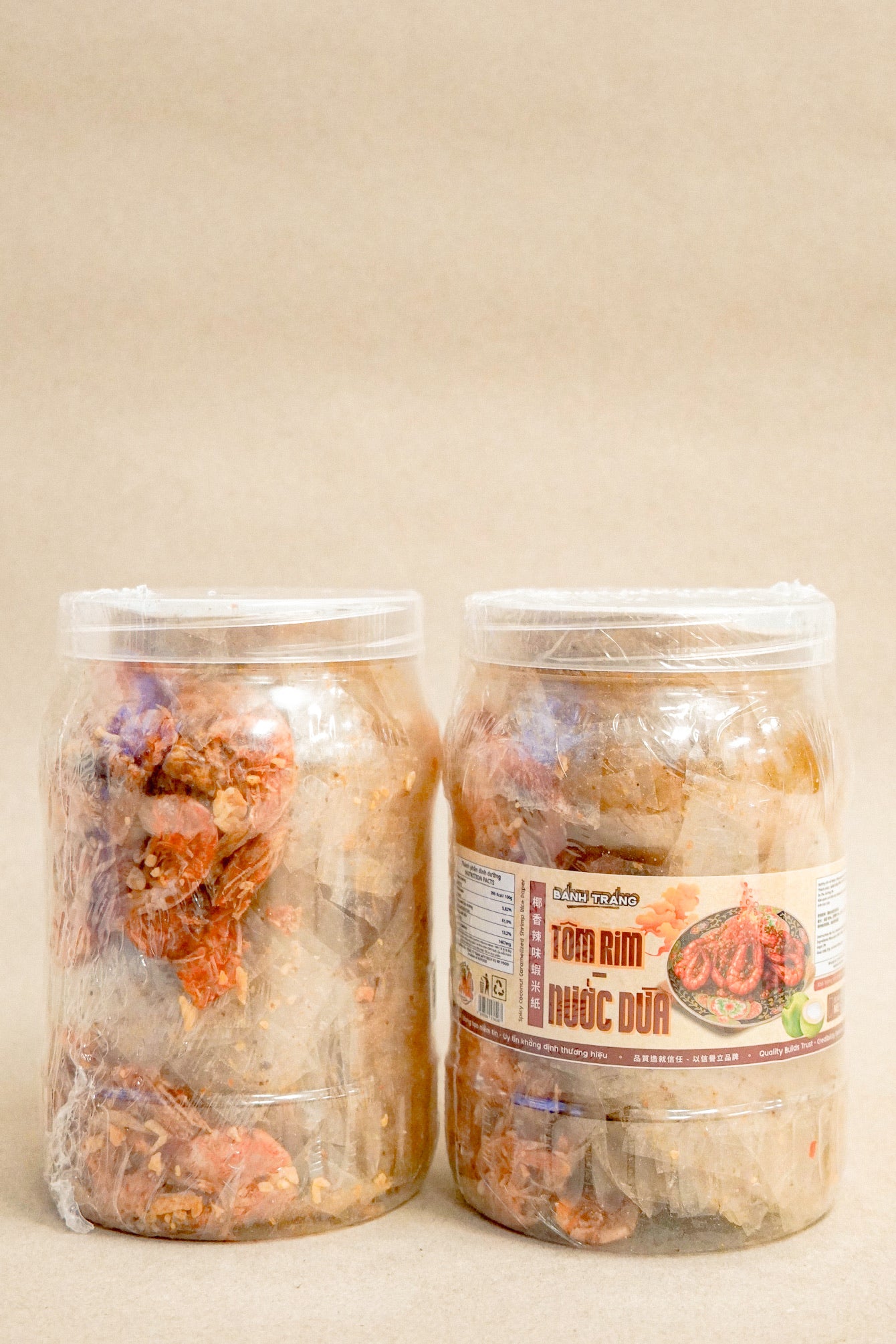 Viet Gourmet - Bánh Tráng Tôm Rim Nước Dừa | Caramelized Shrimp & Coconut Rice Paper [jar/300gr]