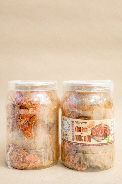 Viet Gourmet - Bánh Tráng Tôm Rim Nước Dừa | Caramelized Shrimp & Coconut Rice Paper [jar/300gr]