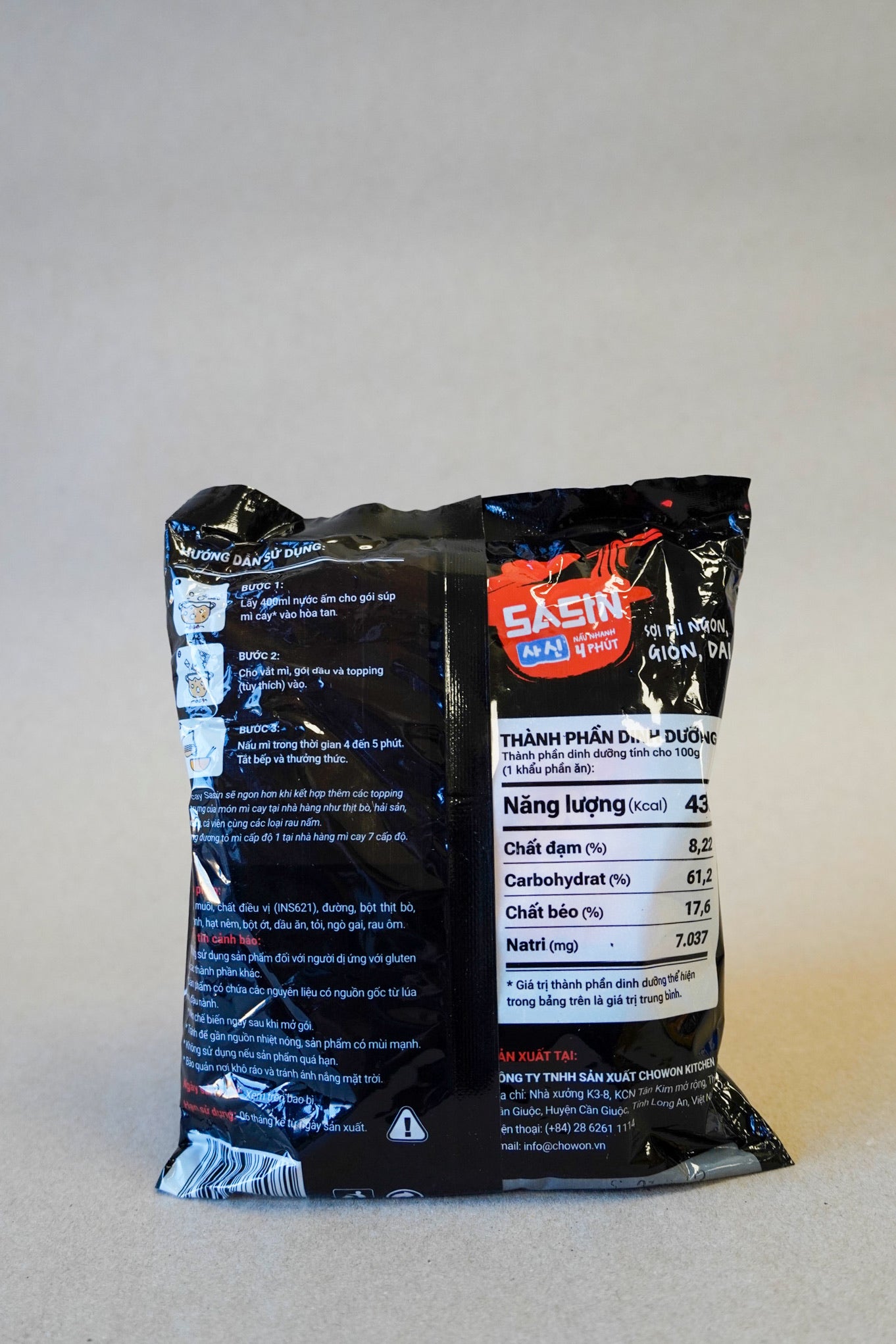 Sasin - Mì Cay Sasin Vị Kim Chi | Sasin Spicy Noodles – Kimchi Flavor [pcs/120g]