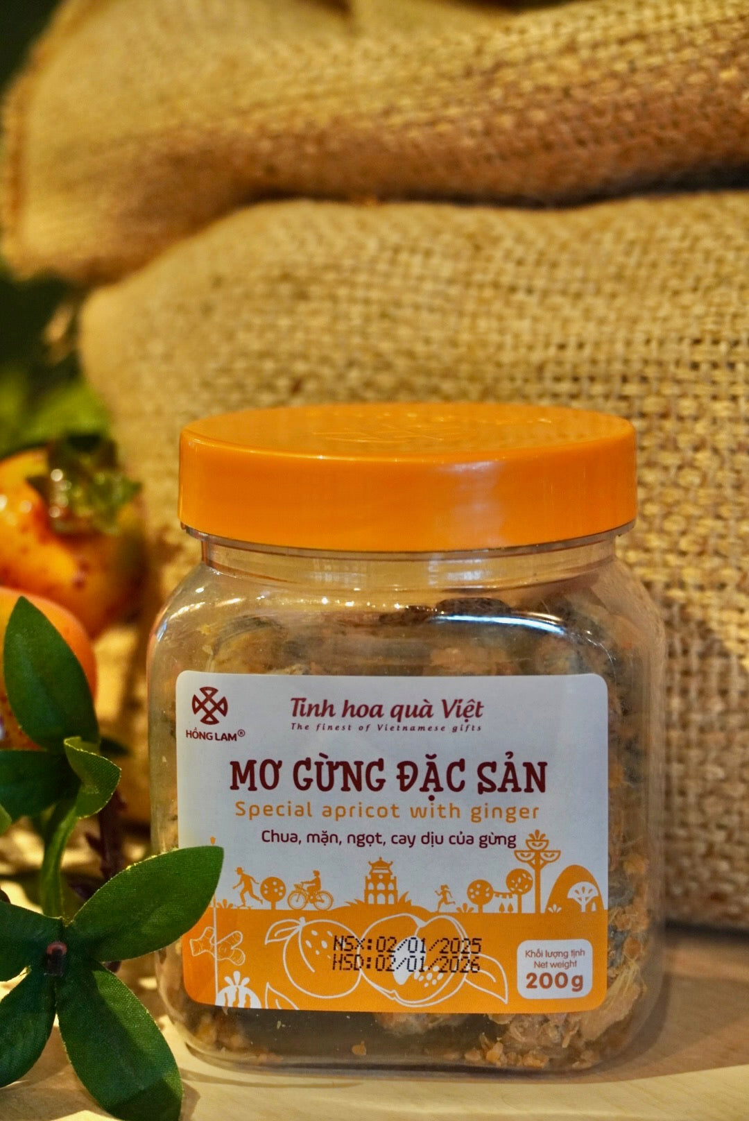 Hồng Lam -  Mơ Gừng Đặc Sản | Special Apricot with Ginger [bottle/200gr]