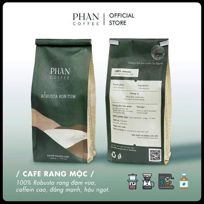 Phan Coffee - Robusta Kon Tum Nguyên Hạt | Robusta Kon Tum Whole Bean
