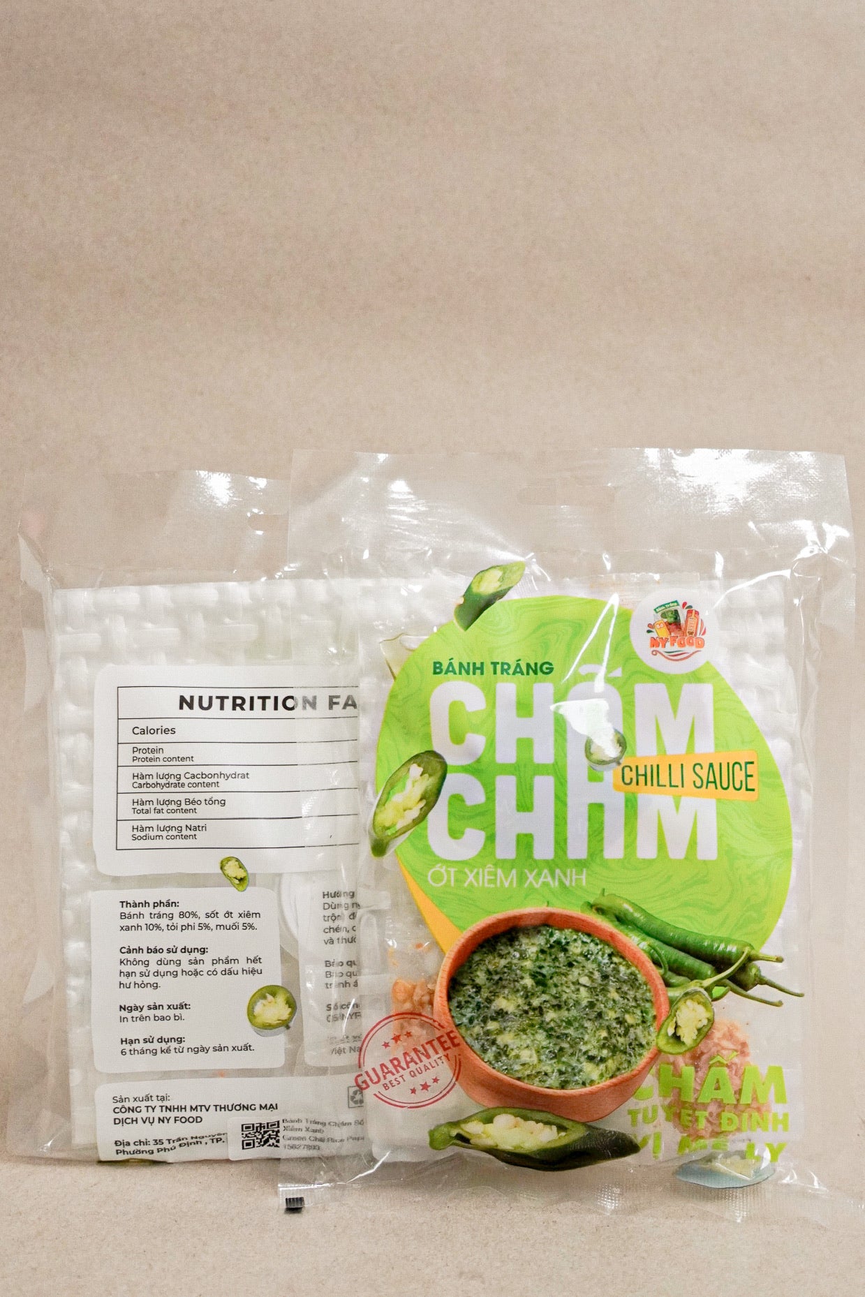 Viet Gourmet - Bánh Tráng Chấm Sốt Ớt Xiêm Xanh | Green Chili Rice Paper Dip [bag/80gr]