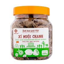 Hồng Lam - Xí Muội Chanh | Sour & Sweetened Dried Lemon [bottle/200g]