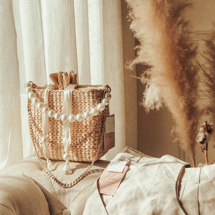 Emiline - Square Straw Tote