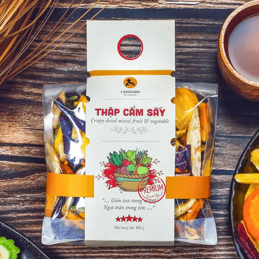 L'angFarm - Thập Cẩm Sấy Giòn | Crispy Dried Mixed Fruit & Vegetable [bag/400gr]