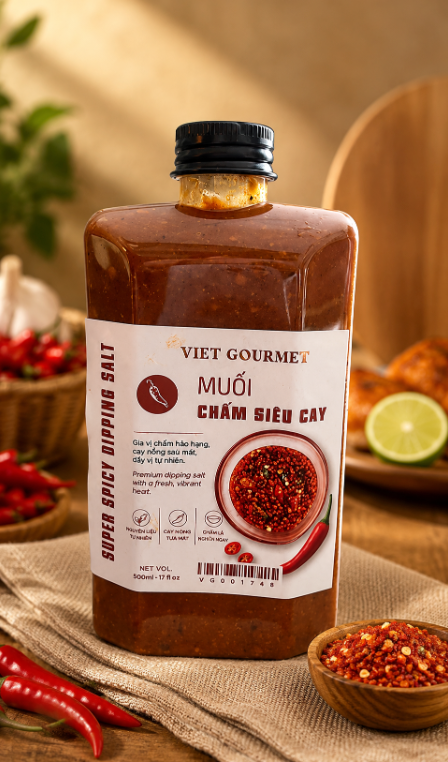 Viet Gourmet - Muối Chấm Siêu Cay | Super Spicy Dipping Salt [bottle/500gr]