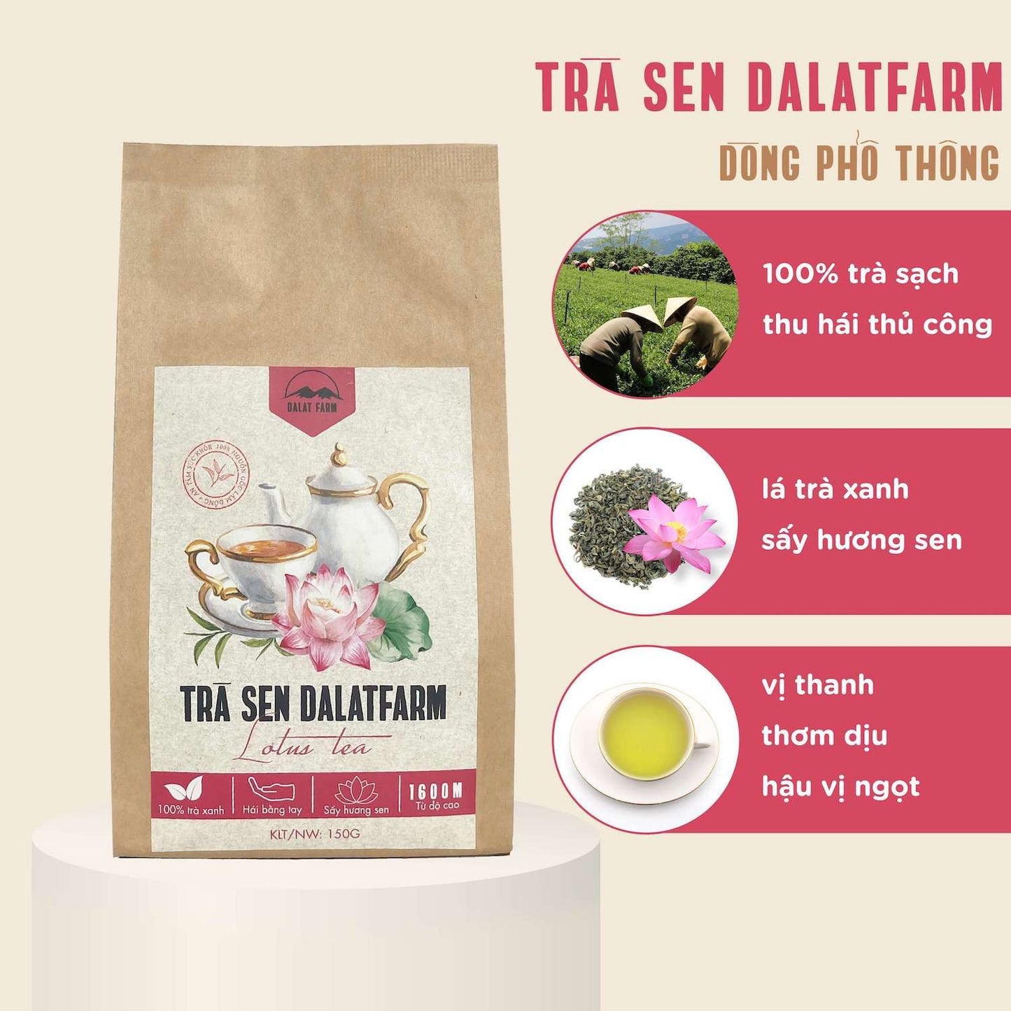 Đà Lạt Farm - Trà Sen Túi | Lotus Tea [bag/150gr]