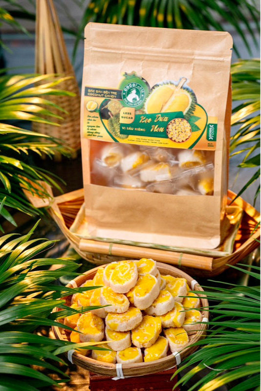 CocoFarm - Kẹo Dừa Dứa Non Vị Sầu Riêng | Young Pineapple Coconut Candy - Durian Flavor