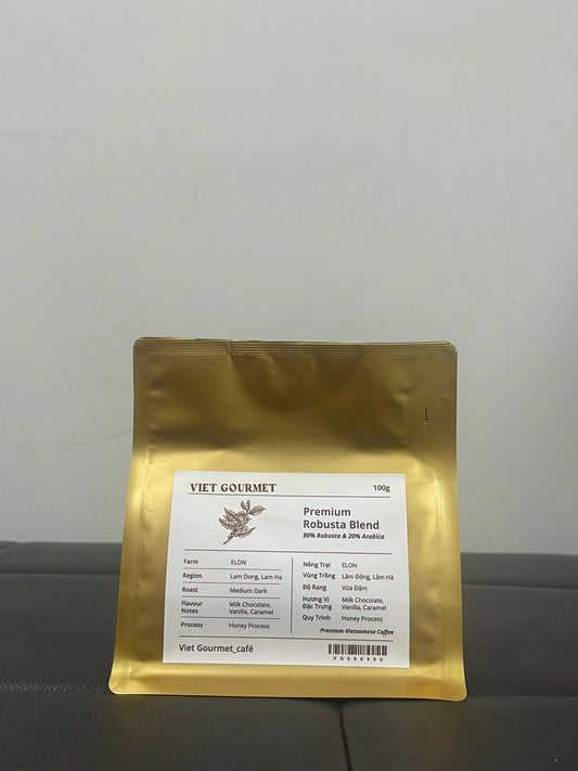 Viet Gourmet - Cà Phê Hạt Premium Robusta Blend | Premium Robusta Blend Coffee Beans [bag/100gr]