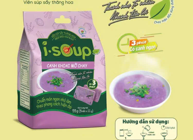 iSoup - Canh Khoai Mỡ Chay | Vegan Purple Yam Soup [bag]